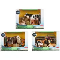 Toi-Toys Speelset Medium boerderijdieren - Set met 3 dieren en boerin - Inclusief accessoires