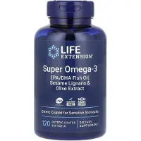 Life Extension - Super Omega-3 EPA/DHA met Sesamlignanen en Olijfextract - 120 Enterisch Gecoate Softgels