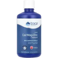 Trace Minerals Trace Mineralen - Calcium/Magnesium/Zink, Vloeibaar, Aardbeiensmaak - 946 ml