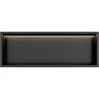Guido Gusto Mat Zwart RVS Inbouwnis 30x90x7cm met RGB verlichting