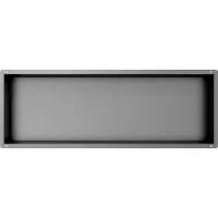 Guido Gusto Gun metal RVS Inbouwnis met tegelflens 30x90x10cm