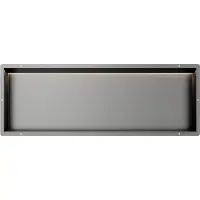 Guido Gusto Gun Metal RVS Inbouwnis 30x90x7cm met tegelflens LED verlichting