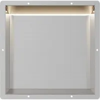 Guido Gusto RVS Inbouwnis 30x30x7cm met tegelflens en LED verlichting