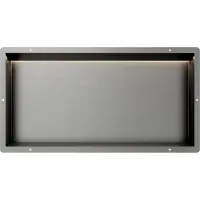 Guido Gusto Gun Metal RVS Inbouwnis 30x60x7cm met tegelflens LED verlichting