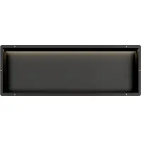 Guido Gusto Mat Zwart RVS Inbouwnis 30x90x7cm met tegelflens en RGB verlichting