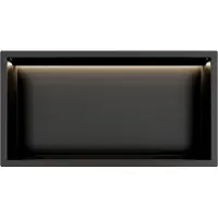 Guido Gusto Mat Zwart RVS Inbouwnis 30x60x10cm met RGB verlichting