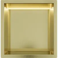 Guido Gusto Mat goud RVS Inbouwnis 30x30x10cm met RGB verlichting