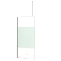 Maxaro Diamond Inloopdouche | 90 cm Rvs Helder met matte strook Vaste wand