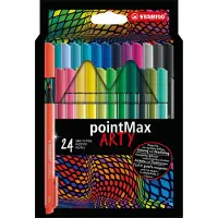 Stabilo pointMax - Hardtip Fineliner - Large 0,8 mm - nylon punt - ARTY Etui Met 24 Kleuren