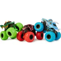 Monster Jam - Charged Beasts-set - officiële Dragon - Octon8er - Jurassic Attack-metalen monstertrucks - schaal 1:64