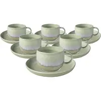 Villeroy & Boch Kaffeetassen mit Untertassen Perlemor Alga 190 ml Set van 6