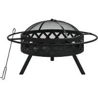 vidaXL Vuurplaats met pook XXL 70 cm staal