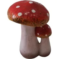Intratuin Tuinbeeld Amber Paddenstoel Rood / Wit 12,2 X 13,5 X 18 Cm