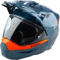 KLIM X1 Alpha Carbon Blauw Oranje Adventure Integraalhelm Maat S