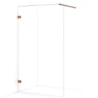 Maxaro Diamond Inloopdouche 120cm Koper Helder Glas Vaste Wand | Inloopdouche | Inloopdouche glaswand | Inloopdouche maken | Inloopdouche ideeën