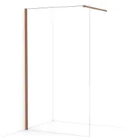 Maxaro Diamond Inloopdouche 110cm Koper Helder Glas Vaste Wand | Inloopdouche | Inloopdouche glaswand | Inloopdouche maken | Inloopdouche ideeën