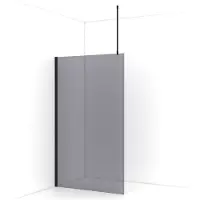Maxaro Diamond Inloopdouche 110cm Mat Zwart Rookglas Vaste Wand | Inloopdouche | Inloopdouche glaswand | Inloopdouche maken | Inloopdouche ideeën