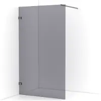 Maxaro Diamond Inloopdouche | 110 cm Zwart metaal Rookglas Vaste wand