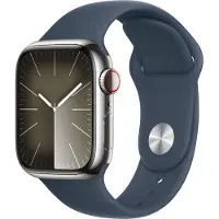 Apple Watch Series 9 4G 41mm Zilver Rvs Sportband S/M