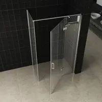 Wiesbaden Douchecabine met draaideur en zijwand 80x90 cm 8 mm nano coating chroom