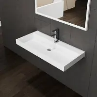 Sanilux Wastafel 60 cm Solid Surface Met 1 Kraangat Wit