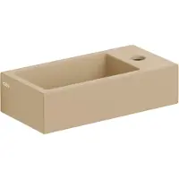 Clou Flush 3 fontein 36cm, met kraangat rechts, mat mosterd keram