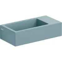 Clou Flush 3 Fontein 36x18cm Keramiek - Zonder Kraangat - Rechts - Mat Blauw - 8717462013012 - Rechthoekig - Wastafels, Fonteinen, Vrijhangende