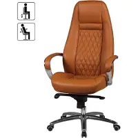 Amstyle Bureaustoel AUSTIN echt leer caramel