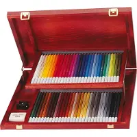 Stabilo CarbOthello - Kalkpastel Kleurpotloden - Luxe Houten Kist - 60 Kleuren - Speciale Puntenslijper - Kneedgum En Doezelaar