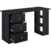 En.casa Bureau Lemberg met 3 lades en vakken 120x49x72 cm zwart