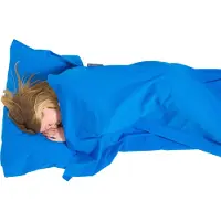 Lifeventure Katoenen Slaapzak Liner, mummy, blauw