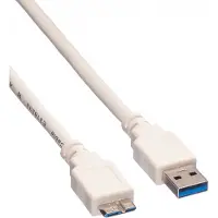 Value USB Micro naar USB-A kabel - USB3.0 - tot 2A / wit - 2 meter