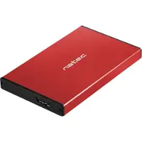 Natec Rhino GO HDD / SSD behuizing 2,5 inch (2.5"), Harddisk behuizing, Rood