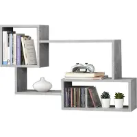 En.casa Wandplank Kvinesdal met 3 vakken 87x18x54 cm betonkleurig