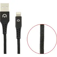 Mobilize Strong Nylon Cable USB to Apple MFi Lightning 1m. 12W Black