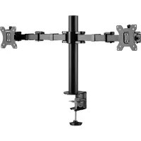 Speaka Professional SP-MM-220 Monitorbeugel Aantal monteerbare displays: 2 Display(s) 43,2 cm (17) - 81,3 cm (32) Zwart In hoogte verstelbaar, Kantelbaar,