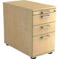 Hjh OFFICE PRO SIGNA SC40 CE - Rolcontainer Esdoorn Hout met ophangsysteem Chrome metaal handgreep