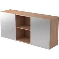 Hjh OFFICE PRO KAPA 1780 | Dressoir | met schuifdeuren - Walnoot/Zilver Sideboard