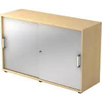 Hjh OFFICE PRO BETA 1752S - Esdoorn/Zilver Hoogte van de map | 2 OH Schuifwandkast Chrome metaal handgreep