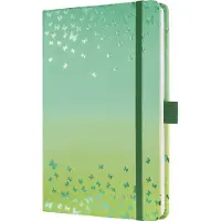 Sigel notitieboek - Jolie - A5 - hardcover - 174 pagina's - 80 grams - lijn - Butterfly Confetti Lime - SI-JN347
