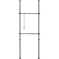 En.casa Telescopisch kledingrek Kemi verstelbaar zwart 105-278 cm