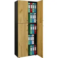 VCM Kantoorkast Boeken Mappen Archiefkast Kantoormeubelen Kast Lona 5-vaks draaideuren