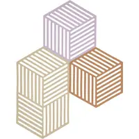 Zone Denmark Onderzetter Hexagon Lupine / Warm Sand / Light Terracotta 16 cm (3-delig)