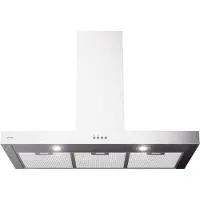Etna AB290RVS - Blokmodel Schouwkap (90cm) - RVS - Energielabel A - 3 Afzuigstanden - 2 LED spots - Afvoer naar buiten of recirculatie - Druktoetsen