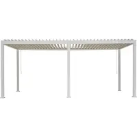 Mirador Deluxe terrasoverkapping - 300 x 600 cm - lichtgrijs - Luxe / Vrijstaande / Aluminium lamellen overkapping - Tuinprieel / Carport / Veranda / Pergola