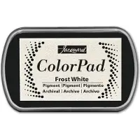Jacquard inktkussen Frost White pigment voor knutselen en schilderen.