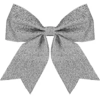 Springos Kersthanger | Kerstversiering | Kerstdecoratie Voor Binnen | Kerststrik | Zilver | 20 cm | 1 Stuk