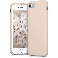 Kwmobile telefoonhoesje geschikt voor Apple iPhone SE (2022 / 2020) / iPhone 8 / 7 - Hoesje met siliconen coating - Smartphone case in mat roségoud