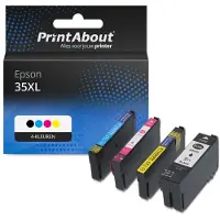 PrintAbout Inktcartridge 35XL (C13T35964010) 4-kleuren Multipack Hoge capaciteit geschikt voor Epson