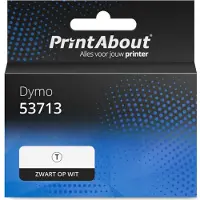 PrintAbout Huismerk Dymo 53713 (S0720930) Tape Zwart op wit (24 mm)
